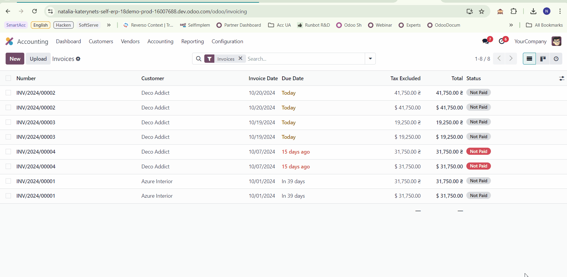 system shows the exchange rate when creating purchase in odoo