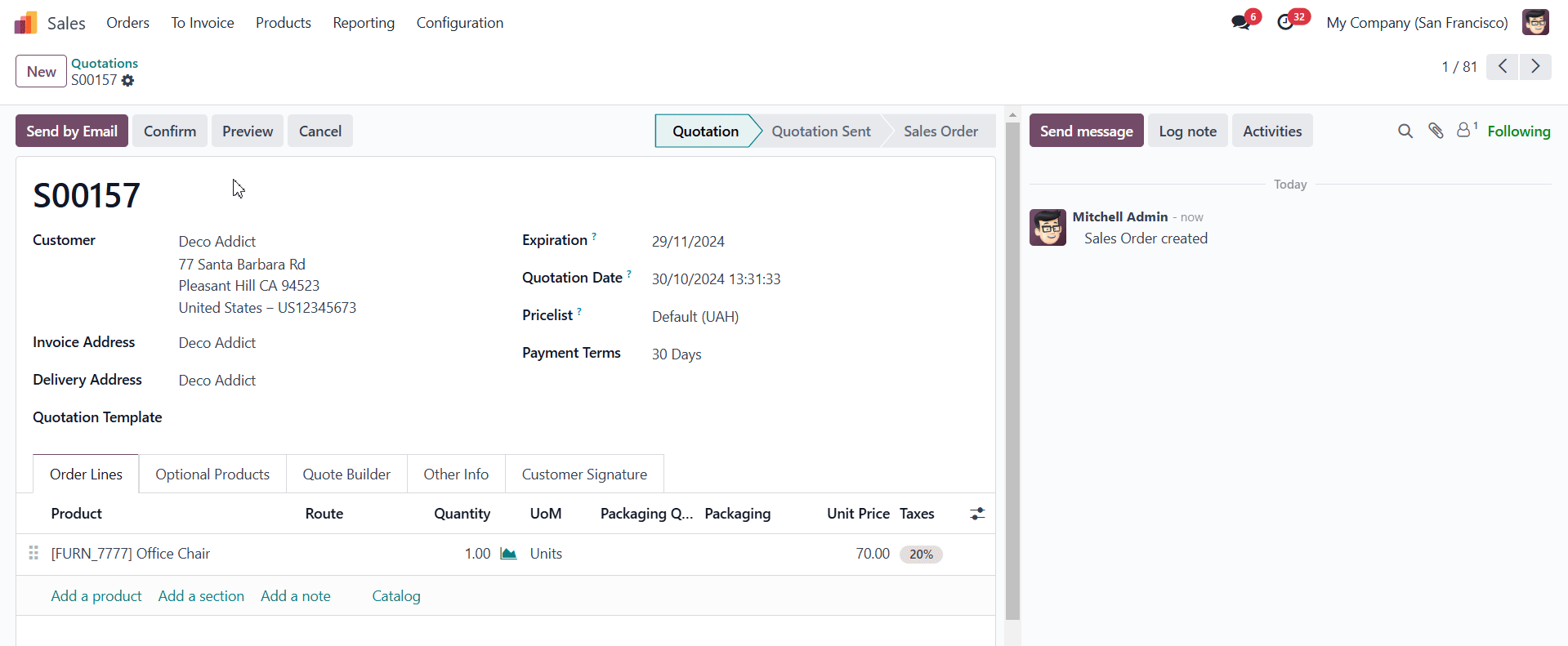 Setting conditions for stock accounting in odoo 18