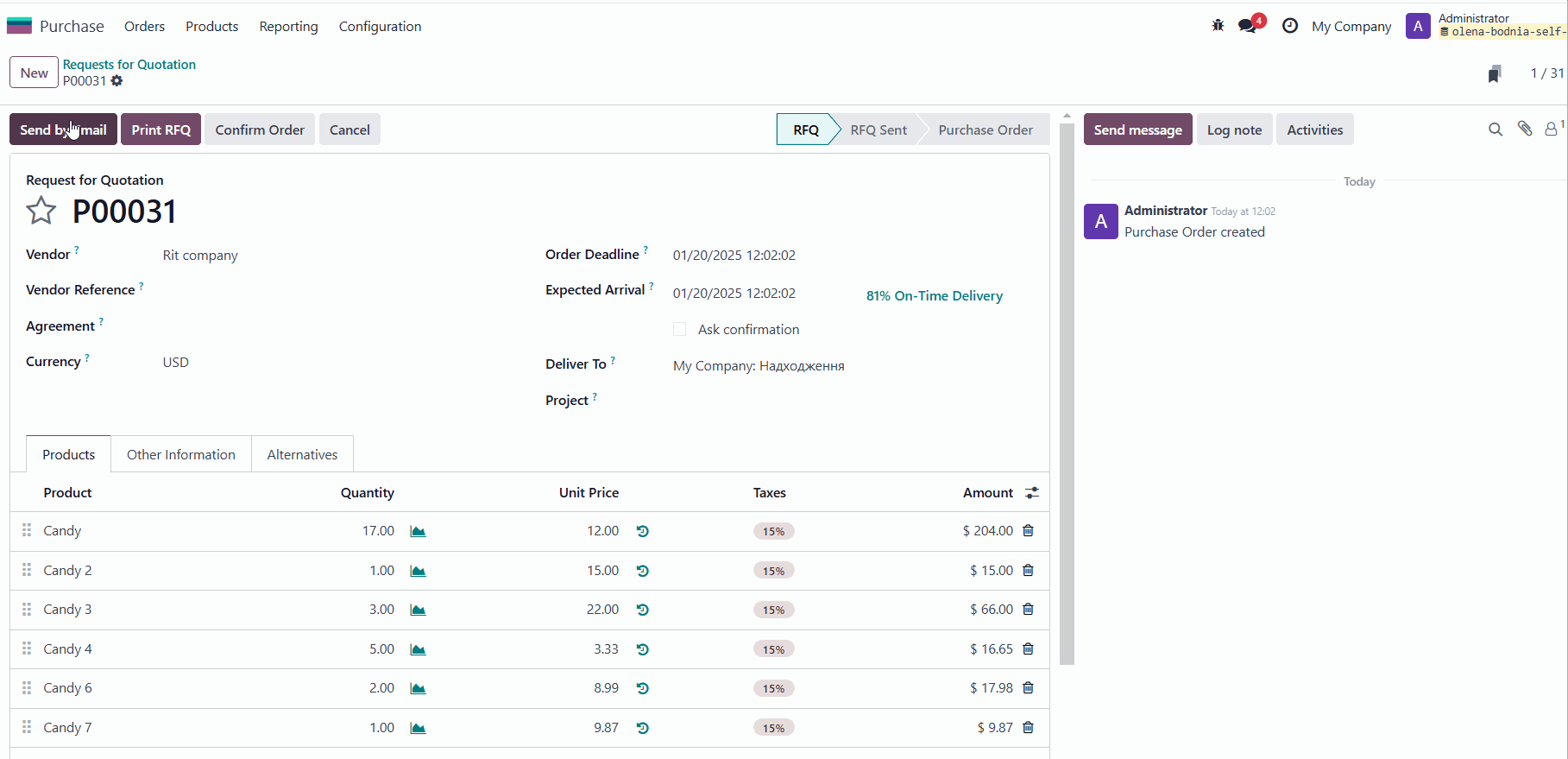 Supplier Portal in odoo purchases