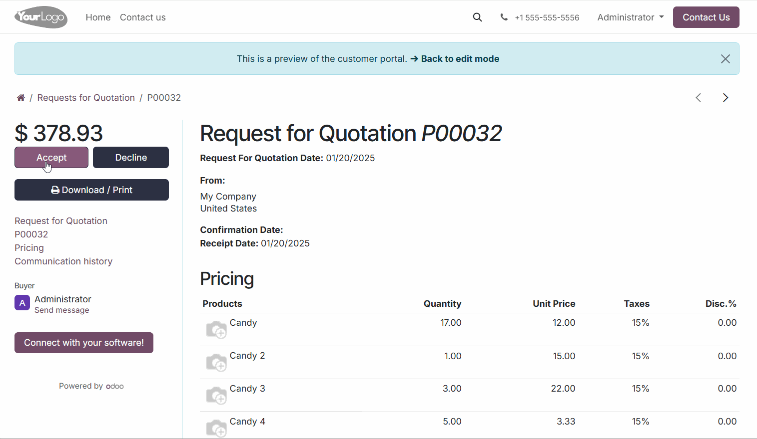 feedback on delivery timelines in odoo supplier portal 