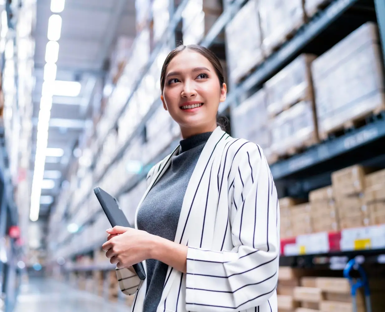 young business woman with tablet