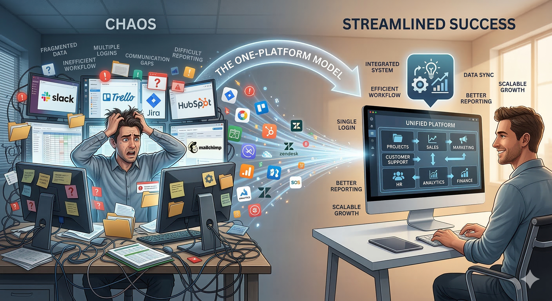 fragmented vs unified software model